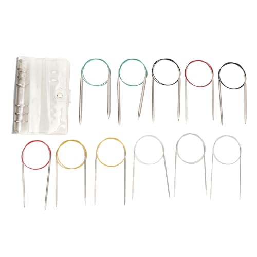 Kreisförmige Stricknadeln 11 PCs Set Edelstahl 2 bis 8 mm 80 cm Länge Halbpunkt Design von Jxngery