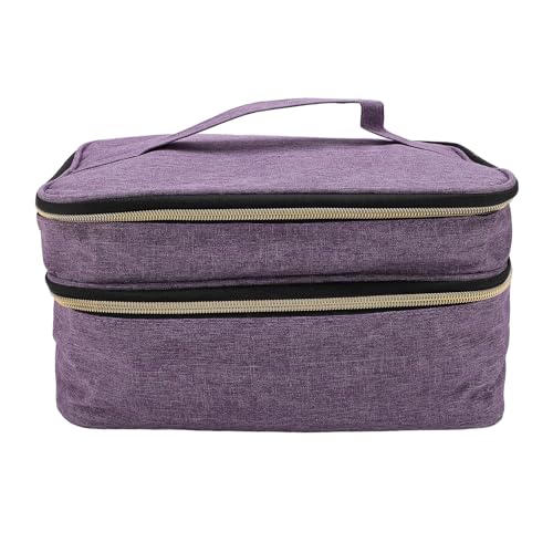 Nähen Zubehör Organizer Doppelschicht Mehrere Fächer Wassersicheres Polyester -Nählieferungsbeutel für den täglichen Gebrauch (Lila) von Jxngery