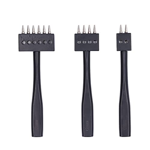 Prong Punch Tool Set Professionelle Größen Hochstärke Leder Row Punch Tool DIY Fast Stanze (6 mm) von Jxngery