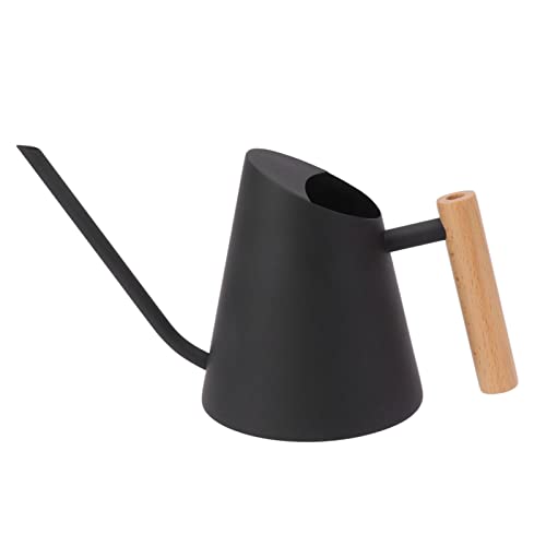 Proof Edelstahl -Wasserwässertopf Langer Ausguss Holzgriff elegantes Erscheinungsbild für Garten Bonsai Innen im Freien (Schwarz) von Jxngery