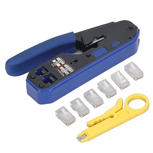 RJ45 Crimpzangen-Set, schneidet, abisoliert und crimpt effizient Cat5 Cat6 Kabel für Netzwerkinstallation, PVC-Legierungsstahl RJ45 Crimpzangen-Set, schneidet, abisoliert und crimpt effizient Cat5 Cat6 Kabel für Netzwerkinstallation, PVC-Legierungsstahl von Jxngery