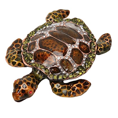 Schildkröten-Schmuckkästchen, handgefertigt, Strasssteine, Scharnier, Schmuck, Wohnzimmer-Dekoration Schildkröten-Schmuckkästchen, handgefertigt, Strasssteine, Scharnier, Schmuck, Wohnzimmer-Dekoration von Jxngery