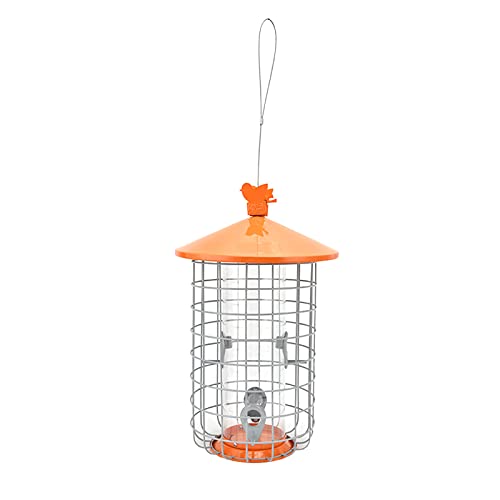 Squirrel Proof Metall Hanging Bird Feeder Flip Deckel im Freien mit Seil (Orange) von Jxngery