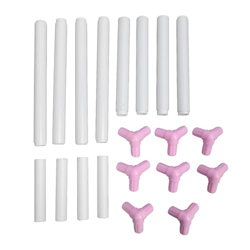 Stickrahmen Rahmen Lap Ständer Kreuzstichstichhalter Set Rechteckige Kunststoffrohr Doppelschicht Nähfrequenz für die meisten Szenen. Verwenden Sie die meisten Szenen (Rosa) von Jxngery