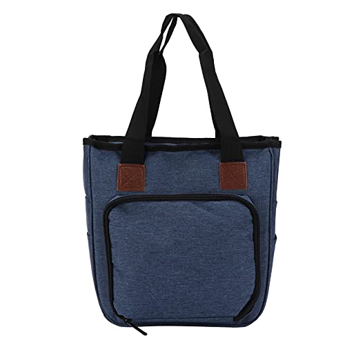 Strickbeutel tragbarer multifunktionaler Oxford -Stoffspeicher -Trenngarn -Organizer (Leerer Bag-Denim Blue) von Jxngery