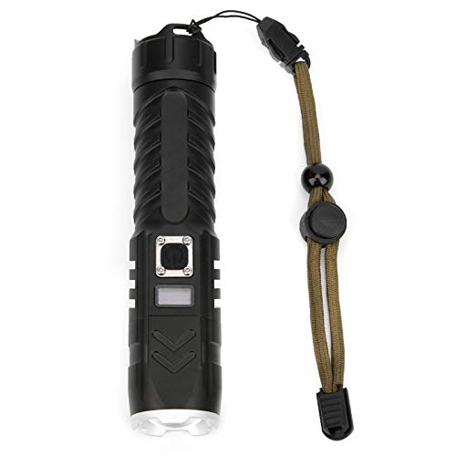 Ultra leuchtende Taschenlampe im Freien Zoomable Fokussierung USB wiederaufladbares Smart Power Display Mini LED Aluminiumlegierung Legierung Wasserdicht für Outdoor -Abenteuer von Jxngery