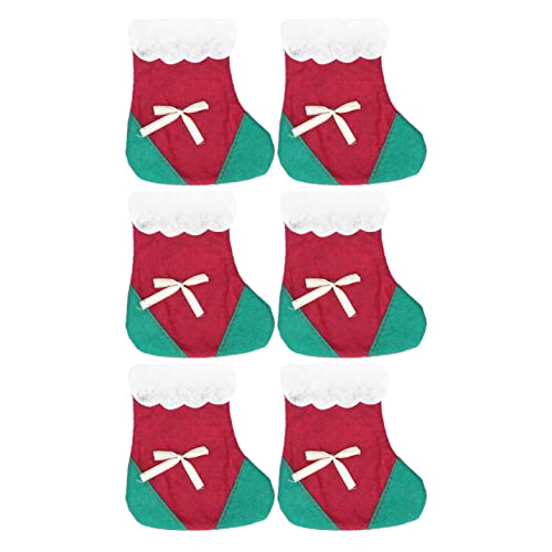 Weihnachtstisch Socken Dekoration süße schöne Weihnachtslager -Halbzeit -Weihnachtsfeier -Esstisch (Sechs Packungen chinesischer Roten) von Jxngery