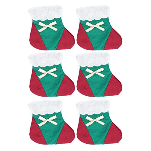 Weihnachtstisch Socken Dekoration süße schöne Weihnachtslager -Halbzeit -Weihnachtsfeier -Esstisch (Sechs Packungen mittelgrüne Packungen) von Jxngery