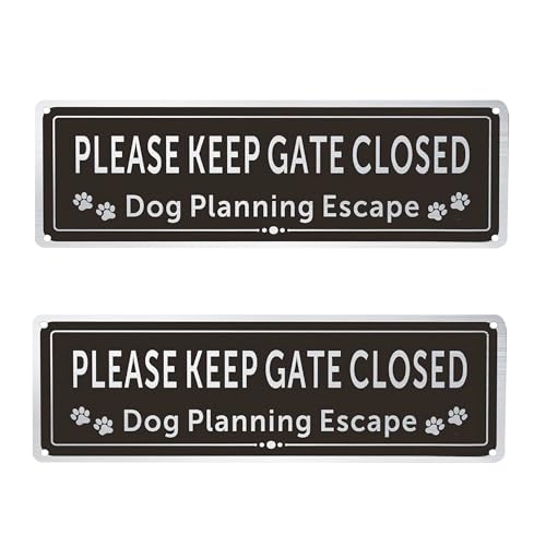 Schild mit Aufschrift "Beware of the Dogs" für den Außenbereich, gebürstetes Aluminium, Türschilder für draußen, Türschild "Shut the Gate", rostfrei und UV-beständig, wetterfest, geeignet für Schild mit Aufschrift "Beware of the Dogs" für den Außenbereich, gebürstetes Aluminium, Türschilder für draußen, Türschild "Shut the Gate", rostfrei und UV-beständig, wetterfest, geeignet für von Jyinelx