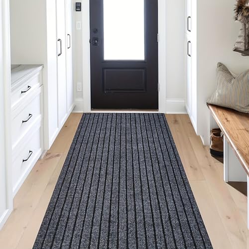 Jyswx Läufer Teppich Waschbar – rutschfeste Gummirückseite, Schmutzfangmatte für Flur, Küche, Eingang & Waschküche – Ideal für stark frequentierte Bereiche, Grau, 70 x 180 cm Jyswx Läufer Teppich Waschbar – rutschfeste Gummirückseite, Schmutzfangmatte für Flur, Küche, Eingang & Waschküche – Ideal für stark frequentierte Bereiche, Grau, 70 x 180 cm von Jyswx