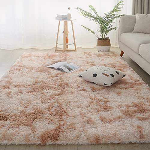 Jyswx Shaggy Teppich für Wohnzimmer – Moderne Langflor Teppiche Schlafzimmer Waschbar – Flauschig Hochflor Teppich für Wohnzimmer, Schlafsaal, Schlafzimmer, Farbe: Beige, Größe:120x160cm von Jyswx