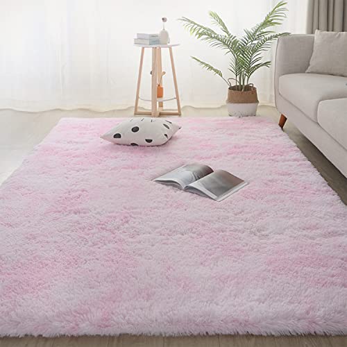 Jyswx Shaggy Teppich für Wohnzimmer – Moderne Langflor Teppiche Schlafzimmer Waschbar – Hochflor Flauschig Teppich für Wohnzimmer, Schlafzimmer, Schlafsaal, Farbe: Rosa, Größe:120x200 cm von Jyswx