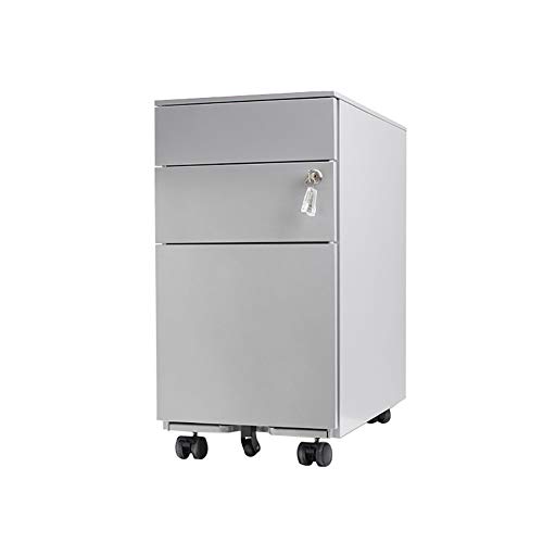 Jyuiipcz - Aktenschrank, 3-lagige Schublade, mobiler Metall-Aktenschrank, Büroschloss, Aufbewahrungsschrank, Metall-Aktenschrank, Endstück, keine Montage, Heimbüro (Farbe: #1) (#17) von Jyuiipcz