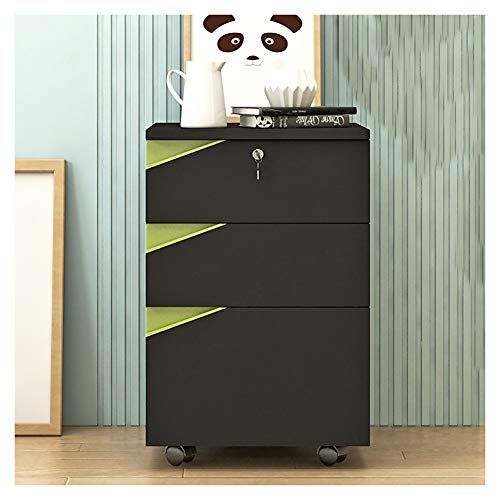 Jyuiipcz - Aktenschrank mit 3 Schubladen, mobiler Aktenschrank mit Schloss, Metall-Aktenschrank, multifunktional, Bürodaten-mobiler, bodenstehender Aktenschrank (Farbe: #1) (#6) von Jyuiipcz