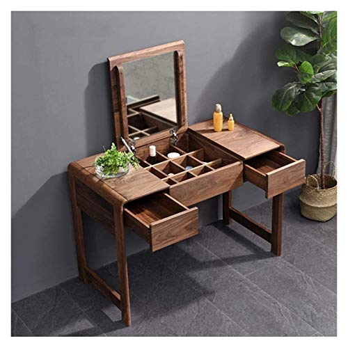 Jyuiipcz Elegantes Schminktisch-Set, Schminktisch mit Klappspiegel, Schminktisch mit 2 Schubladen und Trennwänden, Organizer, Schlafzimmer-Schminktisch Jyuiipcz Elegantes Schminktisch-Set, Schminktisch mit Klappspiegel, Schminktisch mit 2 Schubladen und Trennwänden, Organizer, Schlafzimmer-Schminktisch von Jyuiipcz
