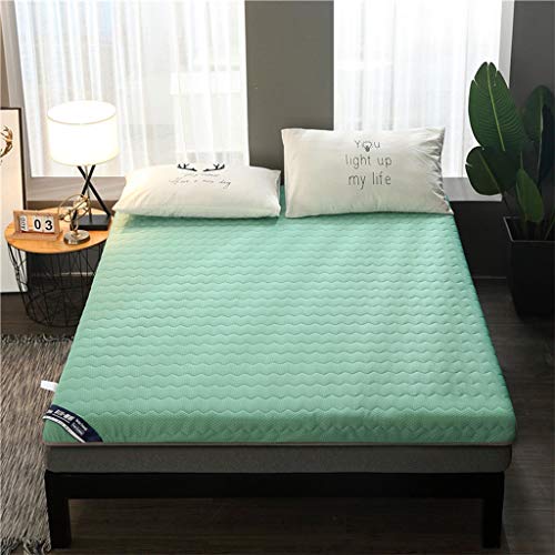 Jyuiipcz Verdickte Premium-Futon-Matratzenauflage, atmungsaktive Tatami-Matratzenauflage, zum Schlafen für Studentenwohnheim (Farbe: Grau, Größe: 100 x 200 cm) (grün, 100 x 200 cm) von Jyuiipcz