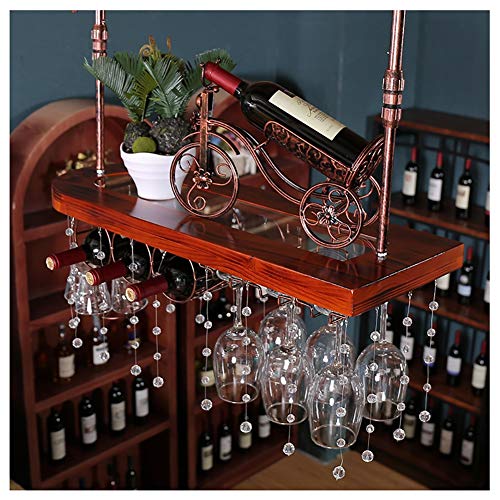 Jyuiipcz Weinregal, Wandmontage, europäisches Massivholz, Kelchregal, kreative Hängestange, dekorative Ornamente für Esszimmer, Wohnzimmer, Bar (Farbe: #1, Größe: 60 cm) (#3, 60 cm) von Jyuiipcz