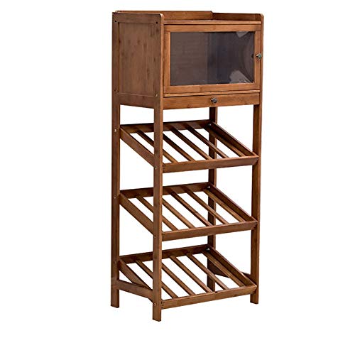 Jyuiipcz Weinregal aus Holz, freistehend, vertikal, Flaschenständer mit 2 Lamellen, Massivholz, Bambusmaterial, moderne Einfachheit, kleiner Weinglashalter, Wohnzimmer, Restaurant (Größe : #1) (#4) von Jyuiipcz