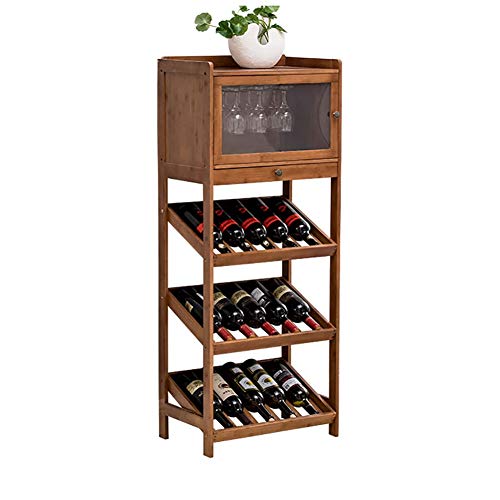 Jyuiipcz Weinregal aus Holz, freistehend, vertikal, Flaschenständer mit 2 Lamellen, Massivholz, Bambusmaterial, moderne Einfachheit, kleiner Weinglashalter, Wohnzimmer, Restaurant (Größe : #1) (#6) von Jyuiipcz