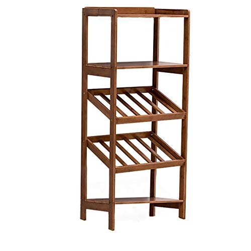 Jyuiipcz Weinregal aus Holz, freistehend, vertikal, Flaschenständer mit 2 Lamellen, Massivholz, Bambusmaterial, moderne Einfachheit, kleiner Weinglashalter, Wohnzimmer, Restaurant (Größe 1) (#7) von Jyuiipcz