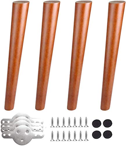 Massivholz-Möbelbeine, walnussfarbene Tischbeine, Sofafüße, Küchenschrankfüße, Fußhocker, Ersatzbeine, für TV-Schreibtisch, Couchtisch, Esstisch, Schreibtisch, Nachttisch, 4 Stück (12 cm) (10 cm) von Jyuiipcz