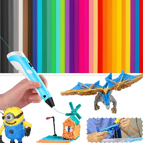 Jyvex 320 Stück 3D Druckstift Filament Nachfüllungen für 3Doodler Start, 32 Farben PCL Filament (15cm), Niedrige Drucktemperatur & Glow-in-the-Dark, Kompatibel mit 3D Pen für Kinder von Jyvex