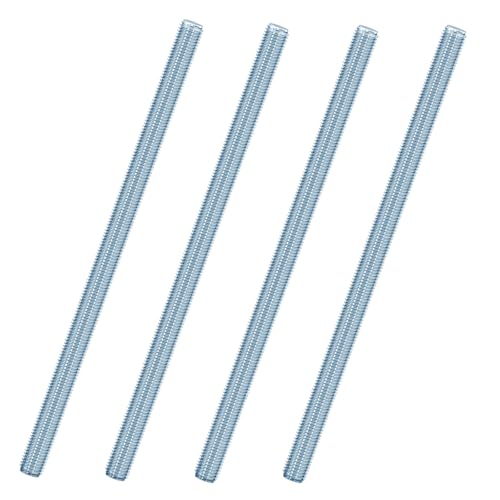 Jyvex 4 Stück Gewindestange M8 Edelstahl, Gewindestangen M8x300mm, DIN 976 Gewindestifte Verzinkter Stahl, Gewindestab Festigkeitsklasse 4.8, Gewindestäbe mit Regelgewinde Metrisch Gewindestift von Jyvex
