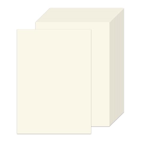 Jyvex 60 Blatt Naturweiβ Tonpapier A4, 250g/m² Tonkarton Creme Papier A4, Fotokarton, Scherenschnittpapier, Bastelpapier für Malen Kartenherstellung Einladungen Scrapbook Basteln von Jyvex