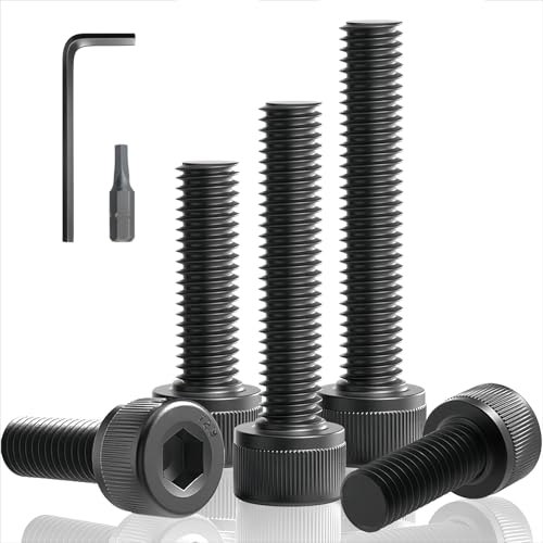 Jyvex 70 Stück M3x8 Schrauben Schwarz, Zylinderkopfschrauben m3, Zylinderschrauben mit Innensechskant, D912 12.9-klassigem Kohlenstoffstahl Inbusschrauben Vollgewinde, mit Schlüssel von Jyvex