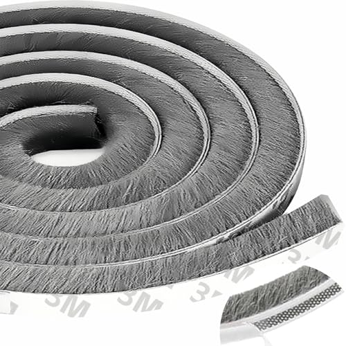 Jyvex 7M Bürstendichtung Türdichtung Selbstklebend, 9mmx23mm Dichtungsstreifen für Tür,Türdichtung Unten, Bürstendichtung Rolladenkasten, Zugluftstopper für Türen von Jyvex