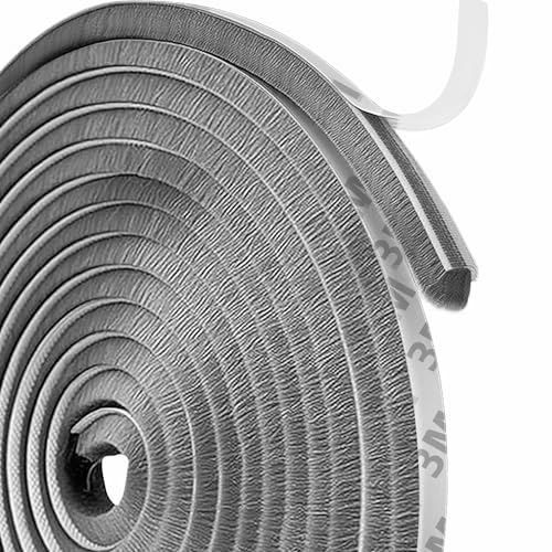 Jyvex 7M Bürstendichtung Türdichtung Selbstklebend, 9mmx9mm Dichtungsstreifen für Tür,Türdichtung Unten, Bürstendichtung Rolladenkasten, Zugluftstopper für Türen von Jyvex