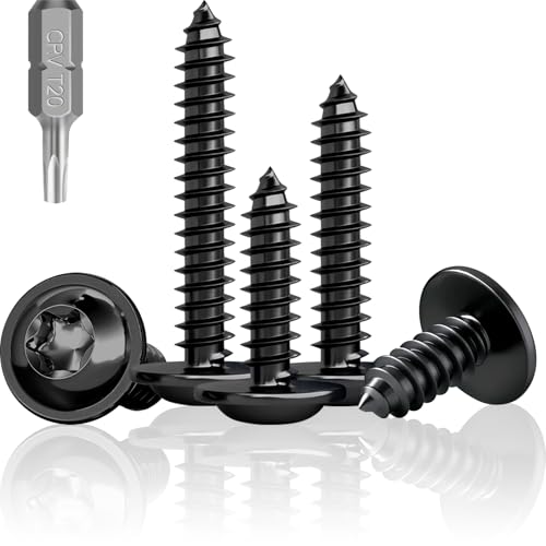 Jyvex 100 Stück Schrauben Schwarz Flachkopf, M4X18mm Linsenkopfschrauben Holz, Edelstahl A2 V2A Schwarze Holzschrauben, Schwarze Schrauben für Akustikpaneele, Torx Tellerkopfschrauben Jyvex 100 Stück Schrauben Schwarz Flachkopf, M4X18mm Linsenkopfschrauben Holz, Edelstahl A2 V2A Schwarze Holzschrauben, Schwarze Schrauben für Akustikpaneele, Torx Tellerkopfschrauben von Jyvex