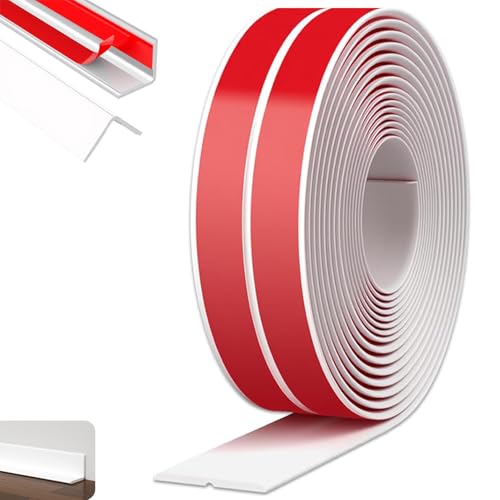 Jyvex Kantenschutz Selbstklebend Weiß, 2cm x 5m Flexible Weichsockelleiste, Türkantenschutz für Zimmertüren, Wasserdichte Rolle, Einfach Schneidbar – Ideal für Türen, Fenster, Wände, Küche, Fliesen von Jyvex