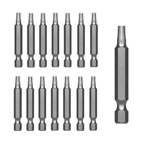 Jyvex Torx T25 Bit Set - 15 Stück S2 Stahl Bits, 50mm Länge - Geeignet für Torx-Schrauben von Jyvex