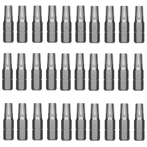 Jyvex T30 Bit, Torx Bit T30, 30 Stück TORX T30 Bit, S2 Stahl Bits, TX30 Bit(Länge: 25mm)-Torx 30 Bit Geeignet für Torx-Schrauben von Jyvex