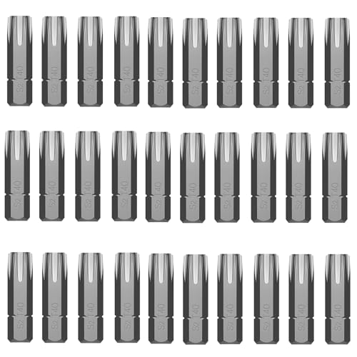 Jyvex T40 Torx Bit Set - 30 Stück S2 Stahl Bits (25mm Länge) - Geeignet für Torx-Schrauben von Jyvex