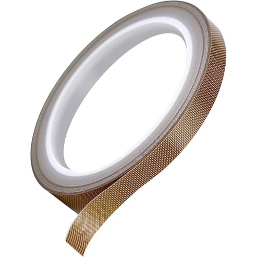 Jyvex Teflonband Selbstklebend,10mm x 15m Teflon Klebeband Hitzebeständiges,PTFE Hochtemperatur Klebeband für Vakuumiere,Hand- und Impulsversiegelungen von Jyvex