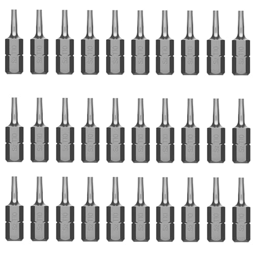 Jyvex T10 Bit, Torx Bit T10, 30 Stück TORX T10 Bit, S2 Stahl Bits, TX10 Bit(Länge: 25mm)-Torx 10 Bit Geeignet für Torx-Schrauben von Jyvex