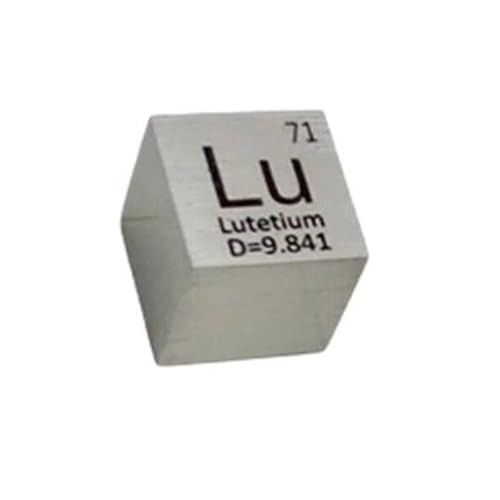 1 Stück 10 x 10 x 10 mm Metallic Lutetium Periodensystem Cube Lu 99,95% Pure Lutetium Cube Wunderbare Element Collection Craft von Jyving