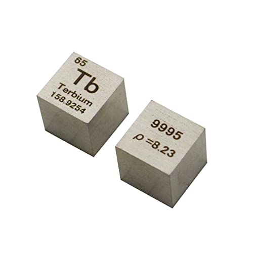 1 Stück 10 x 10 x 10 mm Metallic Terbium Periodensystem Tb 99,95% Pure Terbium Cube Wonderful Element Collection Craft von Jyving