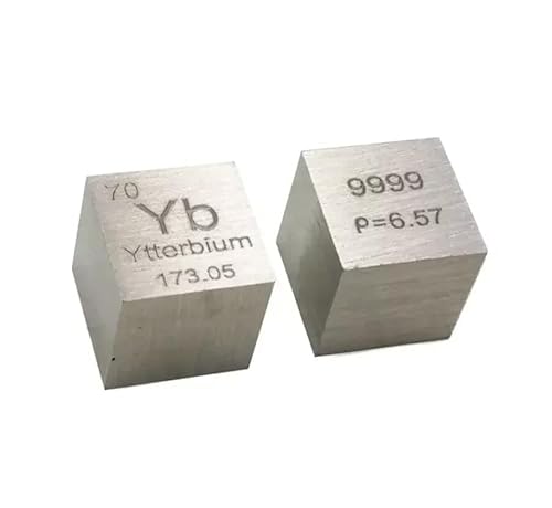 1 Stück 10 x 10 x 10 mm Metallic Ytterbium Periodensystem Yb 99,99 % reiner Ytterbium Cube Wunderbare Element Kollektion Handwerk von Jyving