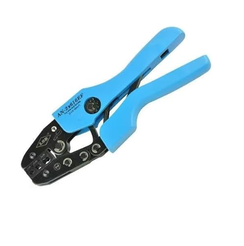 Jyving AN-2*616EF Doppel-Kabelhülsen Crimpzange Twin Wire End Terminal Crimping Zange 2 x 6-16 mm² / 2 x 10-6 AWG 230 mm 0,4 kg 1 x Crimpzange von Jyving