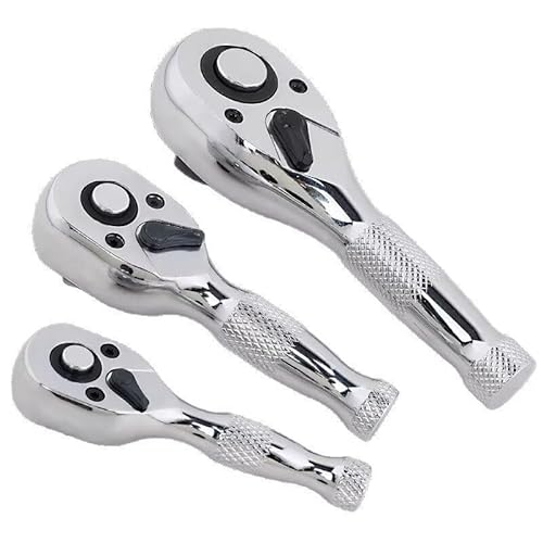 Mini-Ratschenschlüssel mit 72 Zähnen, 3-teiliges Set, 1/4, 3/8, 1/2, große, mittlere und kleine Fliege, Zwei-Wege-Hörner, kurzer Griff, Reparaturwerkzeug Mini-Ratschenschlüssel mit 72 Zähnen, 3-teiliges Set, 1/4, 3/8, 1/2, große, mittlere und kleine Fliege, Zwei-Wege-Hörner, kurzer Griff, Reparaturwerkzeug von Jyving