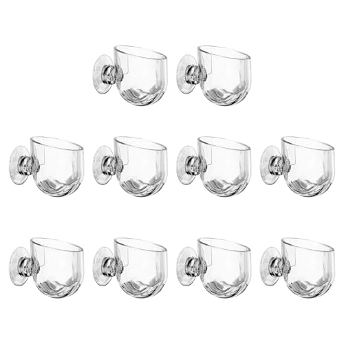 Jzh45adc 10 Pieces Acrylaquarien Feeder Mit Saugnapfbecher Raum Sparwand Montainer Lebensmittelbehälter Für Fischtanks Füttern Aquarien Pflanzenhalter von Jzh45adc