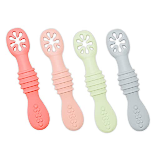 Jzhen 4 StüCk Baby LöFfel, Bpa Frei Silikon LöFfel Baby Spoon First Stage Teething Learning Utensil füR Kinder Kleinkind SäUgling FüTtern Und EntwöHnen Jzhen 4 StüCk Baby LöFfel, Bpa Frei Silikon LöFfel Baby Spoon First Stage Teething Learning Utensil füR Kinder Kleinkind SäUgling FüTtern Und EntwöHnen von Jzhen