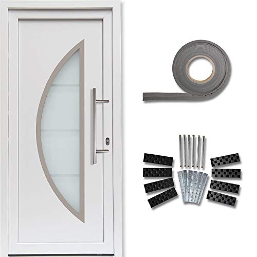 kuporta Kunststoff Haustür Ramos Türen 98 x 200 cm DIN rechts weiß Montageset Fugendichtband von K+P Holz