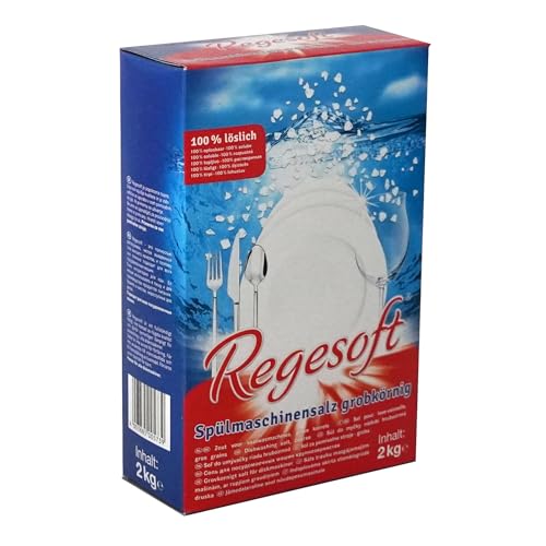 K+S Regesoft 1-6 2kg Geschirrspülsalz | 1 x 2kg Packung Spülmaschinensalz | Spezialsalz gegen Kalk Wasserflecken | Glänzendes Geschirr | Weiches Wasser von K+S