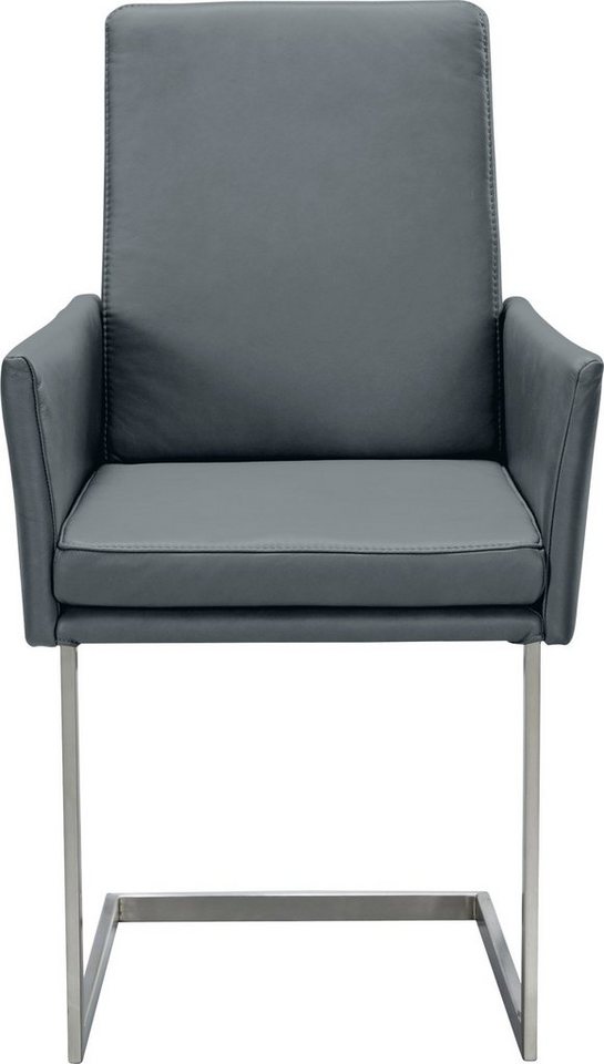 K+W Komfort & Wohnen Armlehnstuhl, stabiles Hochkantrohr, Untergestell in Edelstahloptik oder schwarz von K+W Komfort & Wohnen