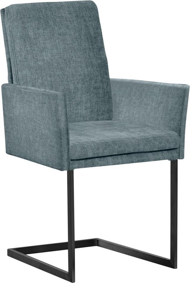 K+W Komfort & Wohnen Armlehnstuhl, stabiles Hochkantrohr, Untergestell in Edelstahloptik oder schwarz von K+W Komfort & Wohnen