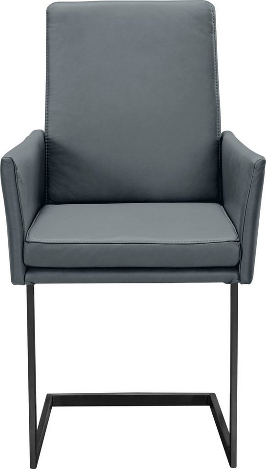 K+W Komfort & Wohnen Armlehnstuhl, stabiles Hochkantrohr, Untergestell in Edelstahloptik oder schwarz von K+W Komfort & Wohnen